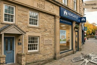Newcastle Building Society branch exterior in city centre