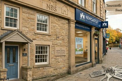 Newcastle Building Society branch exterior in city centre