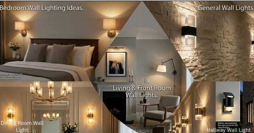 Wall lighting ideas for bedroom, living room, dining room, and hallway interiors.