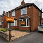 Property to let in Stoke with a detached red-brick house, rental sign, driveway, and quiet residential street lined with trees.
