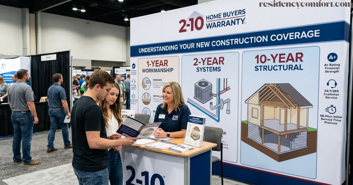 2-10 home owners warranty booth explaining new construction coverage and warranty protection to home buyers.
