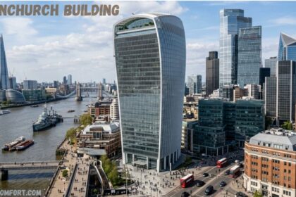 20 Fenchurch Building, known as the Walkie Talkie, overlooking the River Thames and London skyline.