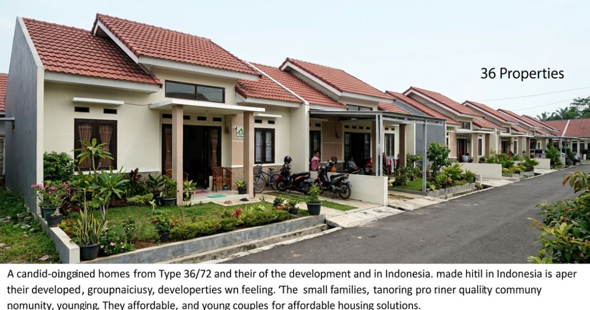 36 Properties showcasing a row of affordable modern homes with gardens and red-tiled roofs.