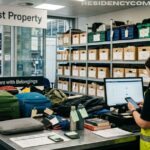 SWR Lost Property staff member managing lost luggage and passenger belongings at a train station lost property office.